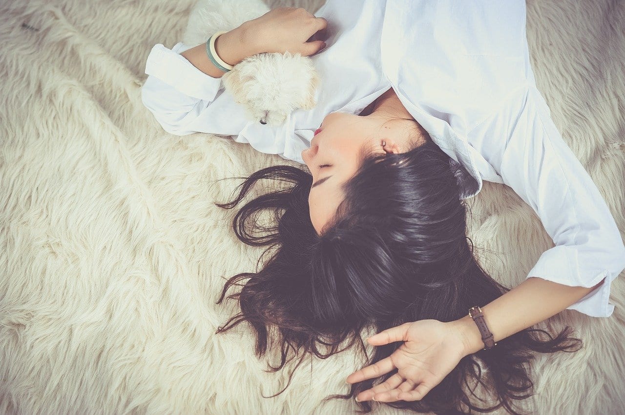 Woman getting good sleep