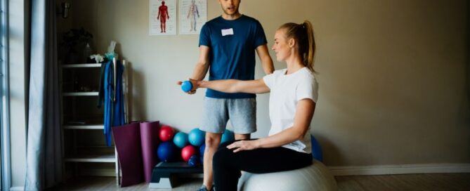 PT working with young woman